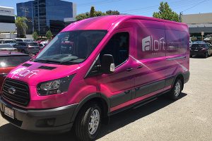 This full vinyl car wrap was printed and installed for Aloft Hotels Perth by Imagesource