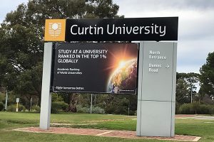 Curtin University kedar edge vinyl banner reskins at Perth