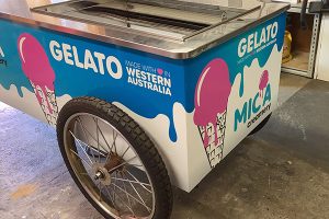 MICA Creamery asked Imagesource to print and install this ice cream cart vehicle wrap