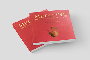 Imagesource produce the yearbooks for the University of WAs Medical Students, 500+ page book features perfect binding and gold foil on the cover.