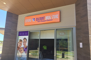 Illuminated light box signage printed, finished and installed by Imagesource for Byford Discount Drug Store