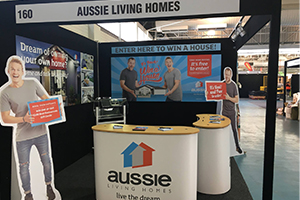 Imagesource print and install event signage in Perth - here you can see gable signs, coreflute signs, iWall all-in-one table and counter top and life sized cut-outs