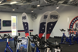 Teardrop flags for the F45 gym chain