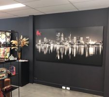 Huge 2400x1200 canvas print for the 31 Degrees office reception area signage