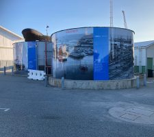 Imageosurce wall graphics are versatile and can be applied to almost any surface - these water tanks have been wrapped for the WA Museum