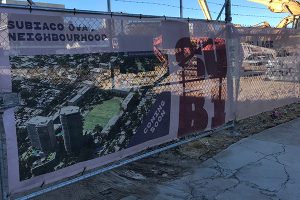 Banner mesh Imagesource produced and installed for the Subiaco Oval redevelopment
