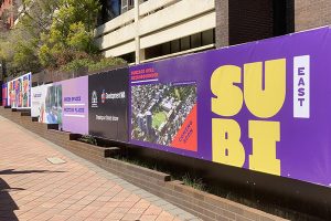 Imagesource produce high quality hoarding signage as seen here at the Subi East redevelopment in Perth