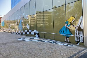 Imagesource Perth printed and installed the Alice in Wonderland themed window graphics and floor graphics for the latest WA Museum exhibition