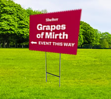 Ground spikes are available from Imagesource and make for great sign holders for grassed areas or areas where a spiked foot sign base are required. Imagesource can print and finish the signs to mount using your ground spikes