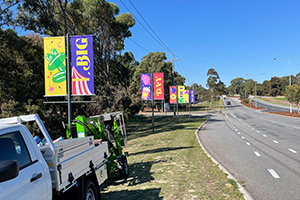 Imagesource print, finish and install top quality banners for mounting to flag posts and poles