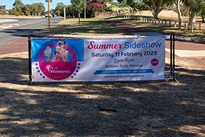 Imagesource print, finish and install top quality banners with eyelets and rope for short term events