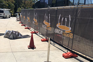 Banner mesh that Imagesource have printed, finished and installed for the WACA Ground during redevelopment stages