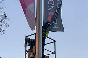 The Imagesource signage install team have working at heights certification